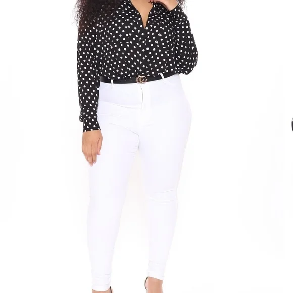 Polka Dot Blouse - Black and White - Picture 4 of 4